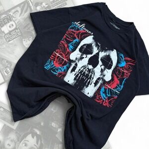 Deftones Skull Roses Graphic Band Tee Black Streetwear Skater Grunge Medium